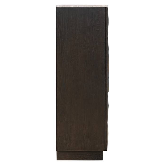 Weinschrank braun, Hochschrank braun Eiche furniert, Höhe 138 cm