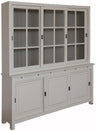 Vitrine grau Landhausstil, Vitrinenschrank grau Landhaus, Geschirrschrank im Landhausstil, Breite 191 cm