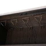 Weinschrank braun, Hochschrank braun Eiche furniert, Höhe 138 cm