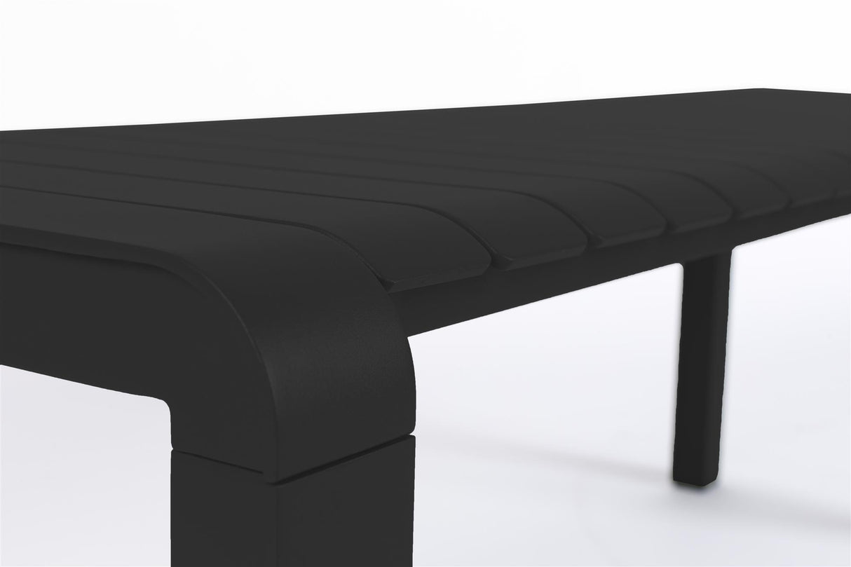 Gartentisch schwarz Metall, Metall-Gartentisch schwarz, Länge 214 cm