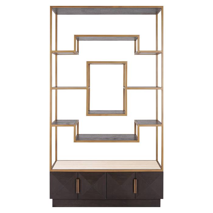 Regal braun, Wohnzimmerregal braun Eiche furniert, Breite 120 cm