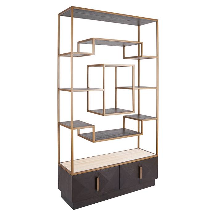 Regal braun, Wohnzimmerregal braun Eiche furniert, Breite 120 cm