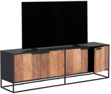 TV Schrank schwarz Naturholz, Fernseheschrank Holz Naturholz,  Breite 180 cm