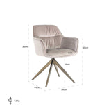 Stuhl beige Samt, Stuhl mit Lehne drehbar