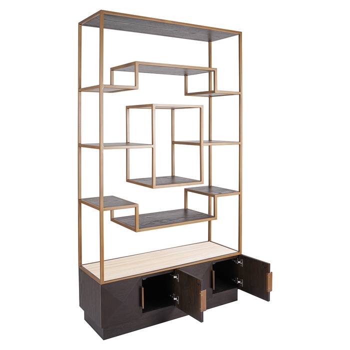 Regal braun, Wohnzimmerregal braun Eiche furniert, Breite 120 cm