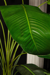 Künstlicher Bananenbaum XL,  Deko-Bananenpflanze grün, Kunstpflanze Bananenstaude grün, Höhe 235 cm