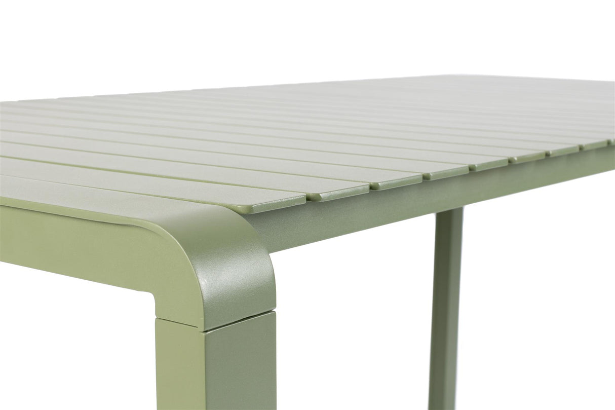 Gartentisch grün Metall, Metall-Gartentisch grün, Länge 214 cm