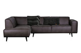 Ecksofa grau, Sofa grau Ottomane links, Eckcouch grau