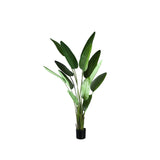 Künstlicher Bananenbaum XL,  Deko-Bananenpflanze grün, Kunstpflanze Bananenstaude grün, Höhe 235 cm