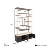 Regal braun, Wohnzimmerregal braun Eiche furniert, Breite 120 cm