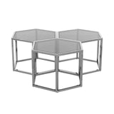 Couchtisch Silber, Glas Couchtisch Silber