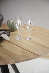 Esstisch rund Eiche-Natur, runder Tisch Eiche massiv, Durchmesser 130 cm