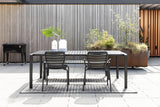 Gartentisch schwarz Metall, Metall-Gartentisch schwarz, Länge 214 cm