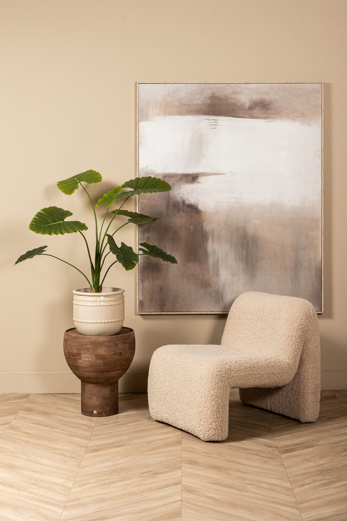 Kunstpflanze  Alocasia,  Deko-Kunstpflanze  grün, Höhe 120 cm