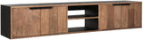 Hängeschrank TV Schrank schwarz Naturholz, Fernseheschrank Holz Naturholz,  Breite 205 cm