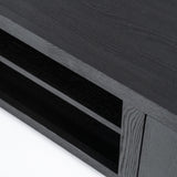 TV Schrank schwarz mit zwei Türen, Fernsehschrank schwarz Holz, Breite 165 cm