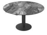 Round table ceramic tabletop, round dining table ceramic top, dining table grey round extendable, diameter 135 cm