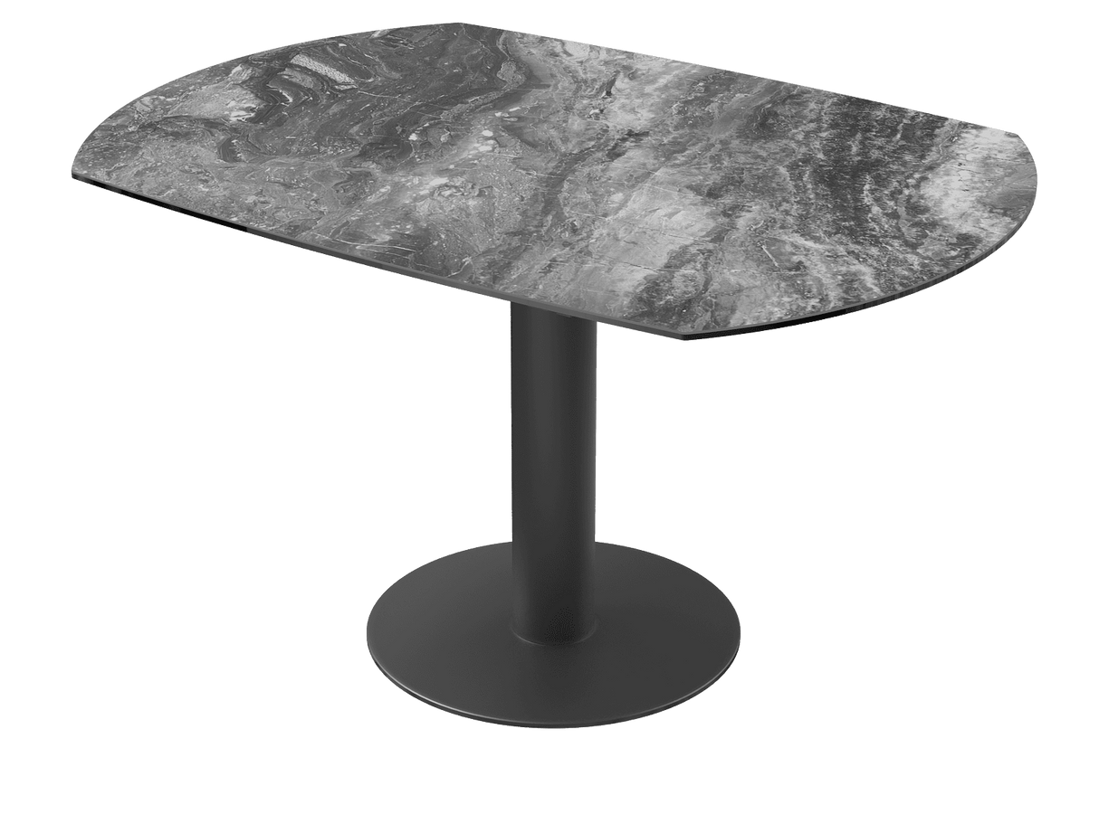 Round table ceramic tabletop, round dining table ceramic top, dining table grey round extendable, diameter 135 cm