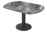 Round table ceramic tabletop, round dining table ceramic top, dining table grey round extendable, diameter 135 cm