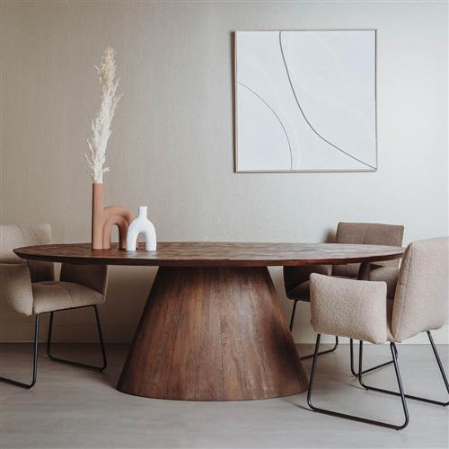 Esstisch braun oval, Tisch oval braun, Länge 240 cm