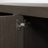 Wohnzimmerschrank braun Eiche furniert, Bücherregal braun Eiche furniert, Schrank braun Holz,  Breite 120 cm