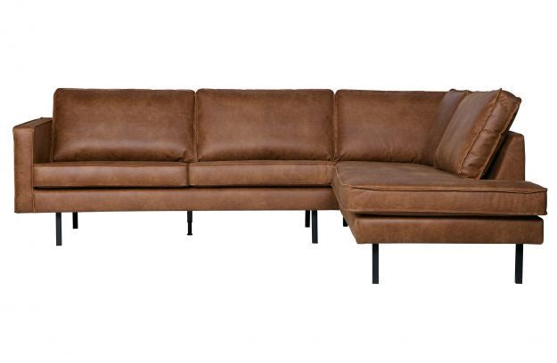 Ecksofa Ottomane rechts, Sofa cognac, modernes Ecksofa cognac,  Breite 350 cm