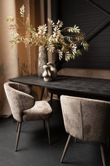 Stuhl taupe, Stuhl mit Armlehne Farbe taupe-braun