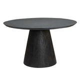 Black round dining table, Round black table, Black-gold dining table, Diameter 150 cm