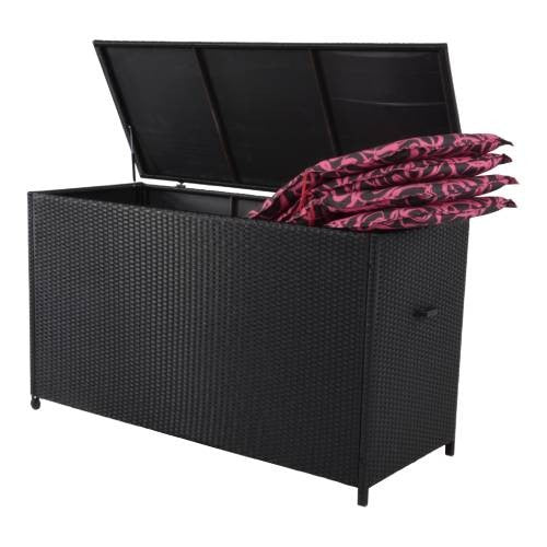 Kissenbox schwarz XXL, Gartenbox schwarz XXL, Breite 165 cm