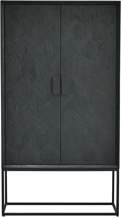 Schrank schwarz, Wohnzimmerschrank schwarz, Kleiderschrank schwarz, Breite 100 cm