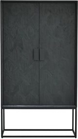 Schrank schwarz, Wohnzimmerschrank schwarz, Kleiderschrank schwarz, Breite 100 cm