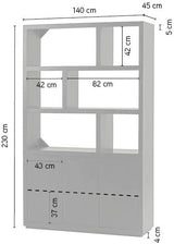 Schrank schwarz Holz, Wohnzimmerschrank Holz, Regal Massivholz schwarz, Bücherschrank schwarz Holz,  Breite 140 cm