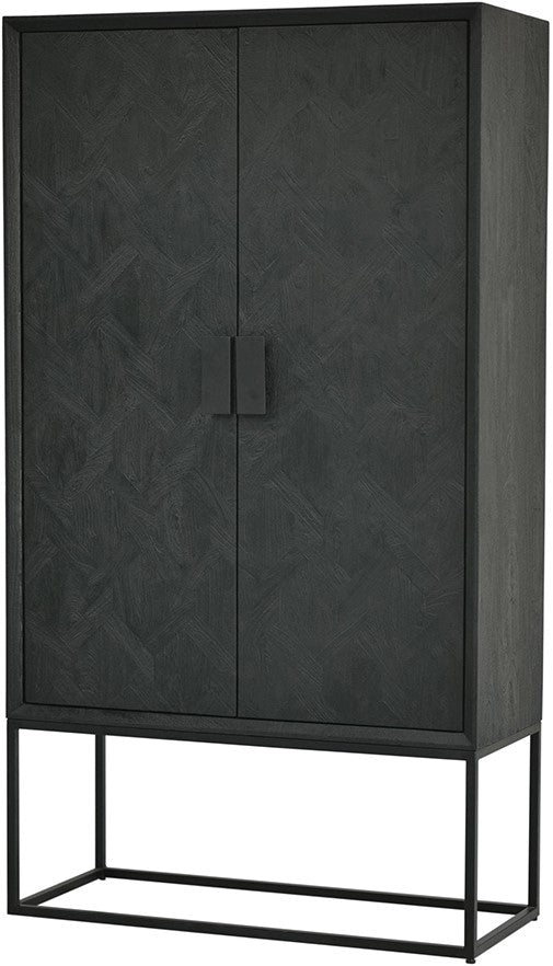 Schrank schwarz, Wohnzimmerschrank schwarz, Kleiderschrank schwarz, Breite 100 cm