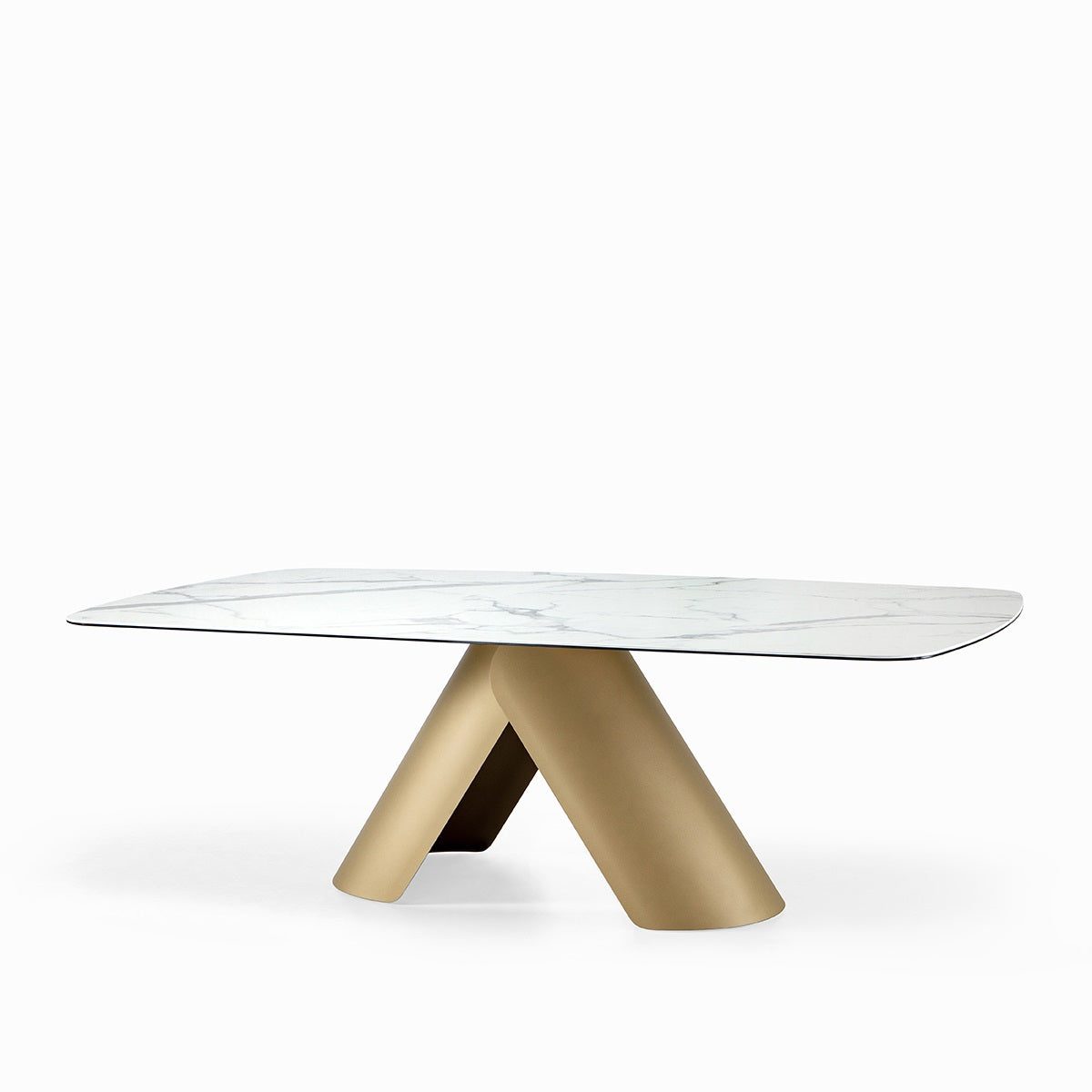 Esstisch Gold-weiß Keramik Tischplatte, Tisch Gold-weiß, Länge 250 cm