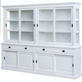Vitrine weiß Landhaus, Geschirrschrank weiß Landhaus, Vitrinenschrank weiß Landhausstil, Breite 300 cm