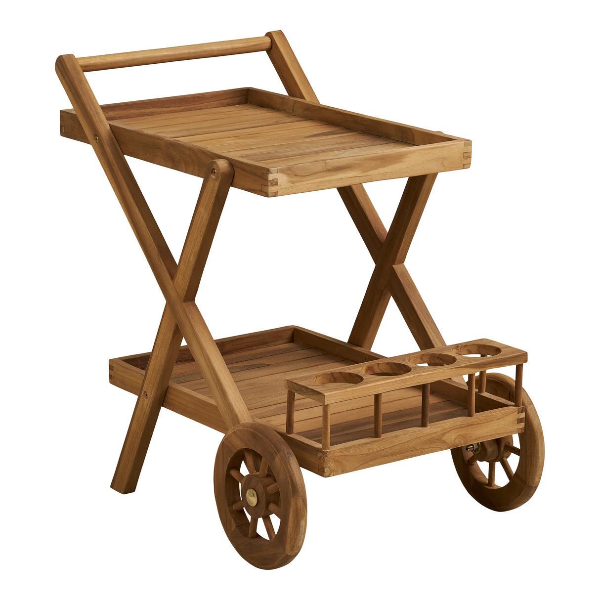 Garten-Servierwagen Holz, Gartentrolley Holz