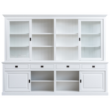 Vitrine weiß Landhaus, Geschirrschrank weiß Landhaus, Vitrinenschrank weiß Landhausstil, Breite 300 cm