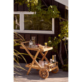 Garten-Servierwagen Holz, Gartentrolley Holz