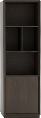 Bücherschrank braun Eiche furniert, Wohnzimmerschrank braun Eiche-Natur, Breite 75 cm