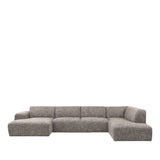 Sofa grün halbrund Natur-Stoff, Sofa modern, Lounge-Sofa grün halbrund, Breite 350 cm