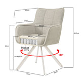 Stuhl beige Stuhlbeine drehbar,  Esszimmerstuhl Farbe beige-Sand, Stuhl Federkern,  Breite 62 cm