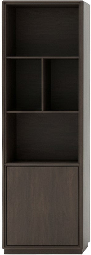 Bücherschrank braun Eiche furniert, Wohnzimmerschrank braun Eiche-Natur, Breite 75 cm