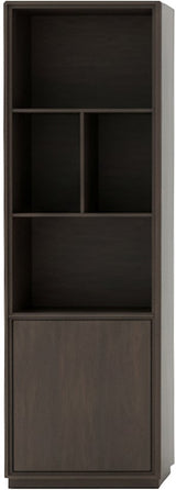 Bücherschrank braun Eiche furniert, Wohnzimmerschrank braun Eiche-Natur, Breite 75 cm