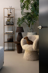 Stuhl beige Felloptik, Esszimmerstuhl beige