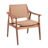 Gartenstuhl stapelbar, Gartenstuhl Teak-Holz Rattan Geflecht,&nbsp; Breite 70 cm