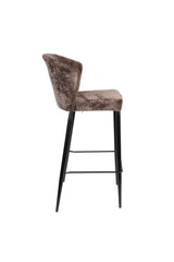 Barstuhl taupe, Barstuhl gepolstert taupe, Sitzhöhe 73 cm