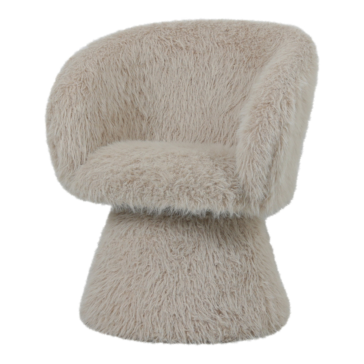 Stuhl beige Felloptik, Esszimmerstuhl beige