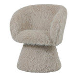 Stuhl beige Felloptik, Esszimmerstuhl beige