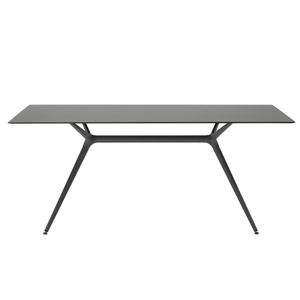 Design Tisch anthrazit-grau, Bürotisch anthrazit-grau, Länge 210 cm