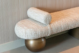 Sitzbank beige-Bronze, Schlafzimmerbank beige-Gold, Breite 148 cm